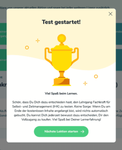 testlektion gestartet app